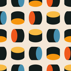 Trendy minimalist seamless pattern with abstract creative geometric composition