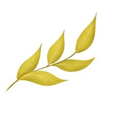 watercolor illustration showcasing a small, intricately detailed green twig, bursting with lush foliage. Perfect for botanical prints, nature-themed designs, or eco-friendly projects