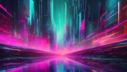 abstract colorful background with space, vhs neon distorted cyberpunk glitch wallpaper background
