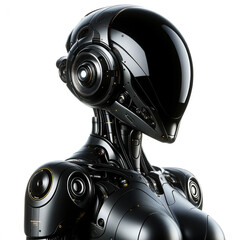 3d female black robot, realistic techie robot, futuristic ai generated robot