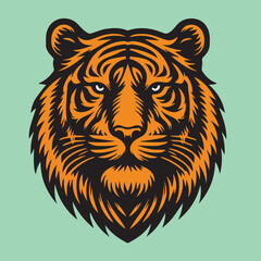 Brave Tiger Face Vintage Design