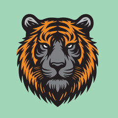 Brave Tiger Face Vintage Design