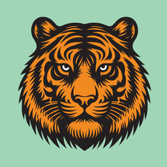 Brave Tiger Face Vintage Design