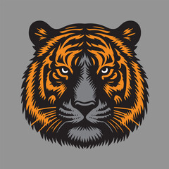 Brave Tiger Face Vintage Design