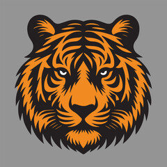 Brave Tiger Face Vintage Design