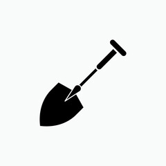 Shovel Icon. Gardening,Trowel. Dig Tool Symbol - Vector.