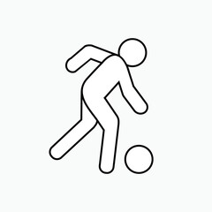 Man Playing Ball. Popular Sport, Dribble Symbol - Vector. 