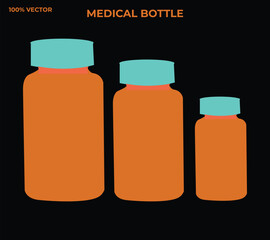 set of medical bottles