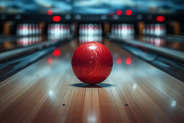 bowling ball and pins