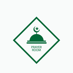 Prayer Room, Masjid.  Mosque Icon. Muslim Praying Area. Shalat Place Symbol for Design Elements, Websites, Presentation and Application - Vector.