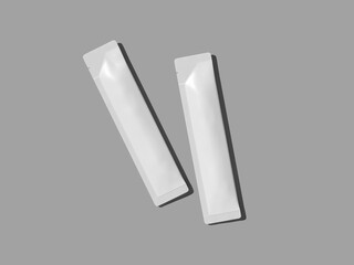 Flat Lay White Blank Cat Strips 3D Mockup Packaging