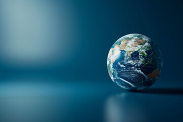earth globe on blue background