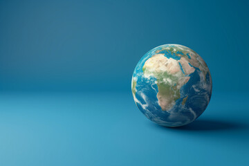 earth globe on blue background