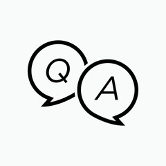 Q and A Icon. FAQ, Help Desk Symbol. Confirm, Question and Answer Symbol - Vector.   