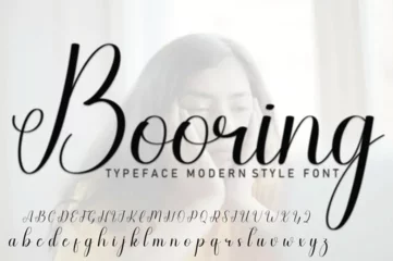 Fotobehang Signature Font Calligraphy Logotype Script Brush Font Type Font lettering handwritten © balal
