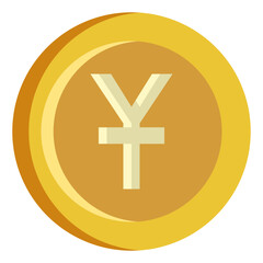 Obraz premium Yuan, Coin, Money, Flat Icon
