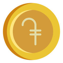 Obraz premium Dram, Coin, Money, Flat Icon
