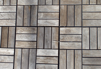 Surface of outdoor wood flooring