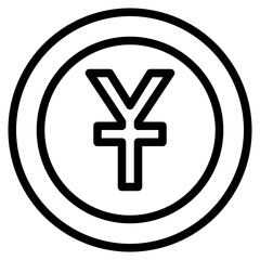 Obraz premium Yuan, Coin, Money, Outline Icon