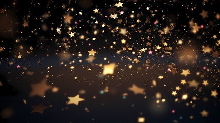 Fototapeta na wymiar Confetti falling on festive background, confetti background