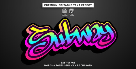 editable text effect subway