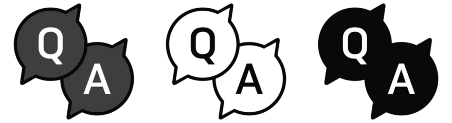 Fotobehang Questions and answers icon with speech bubble and q and a letters © Aruba