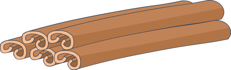 Fragrant cinnamon sticks illustration