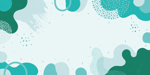 Doodle background with abstract shapes and dots. Modern vector pattern for Banner, Flyer, Cover...