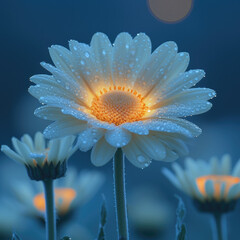 A Silver Aster: Full Moon Light Shimmering