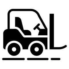  forklift, logistics, freight, transportation, cargo, delivery Solid Icon