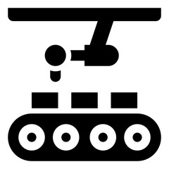  produce, conveyor belt, manufacturing, shipping and delivery, robot, production, industry, facto Solid Icon