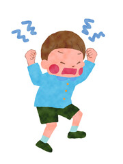 怒っている男の子