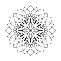 white and black elegance mandala design coloring book page