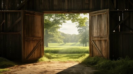 farmhouse barn doors open