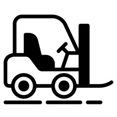  forklift, logistics, freight, transportation, cargo, delivery Solid Icon