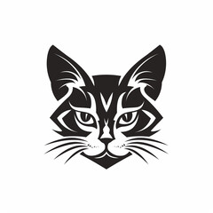 Obraz premium ベクターデザインの猫のロゴ。単色の背景の動物のロゴ。アイコン。シンボル。 vector design cat logo. animal logo on single color background. icon. symbol. [generative ai]