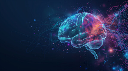 Fototapeta na wymiar Vivid Neurological Brain Concept Illustration, Symbolizing Intelligence, Creativity, and Mental Health