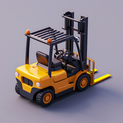 3d rendering forklift truck toon style