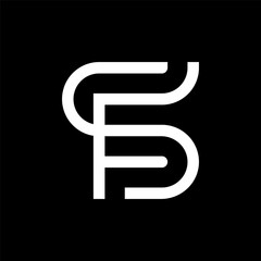 Letter SF or FS creative minimalist logo