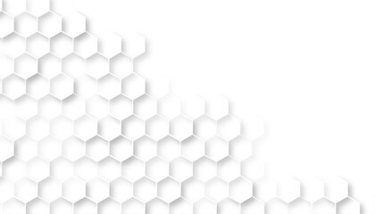 Hexagon structure on the gray background. White background texture