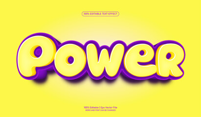 Power 3d editable premium vector text effect