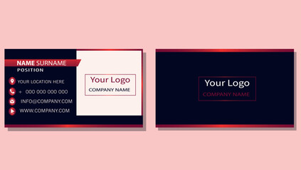 BLUE RED BUSINESS CARD DESIGN TEMPLATE