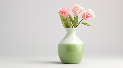 A green and pink vase