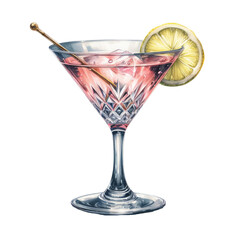 watercolor cocktail with soft drinks