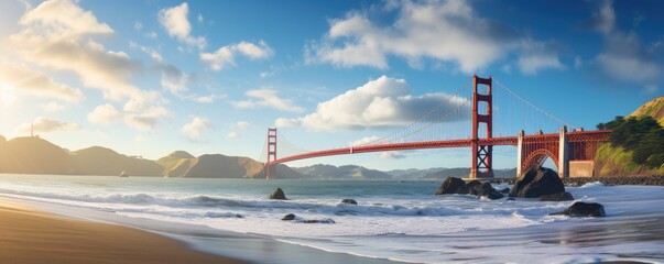 Golden Gate bridge in San Francisco in USA, California