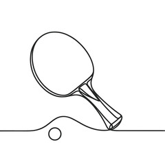Table tennis racquet in line drawing style