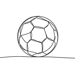 Obraz premium A soccer ball in a line drawing style
