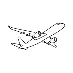 Airplane in line drawing style