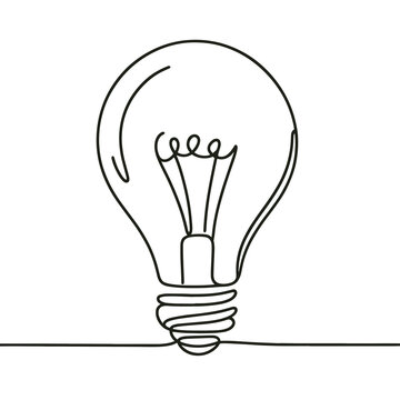 Light bulb in a line drawing style