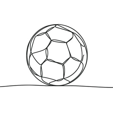 A soccer ball in a line drawing style